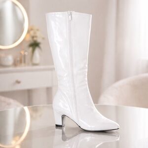 Fun White Knee-High Women's Boots